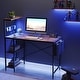 preview thumbnail 58 of 83, Computer Desk Home Office Desk with LED & Adjustable Shelves