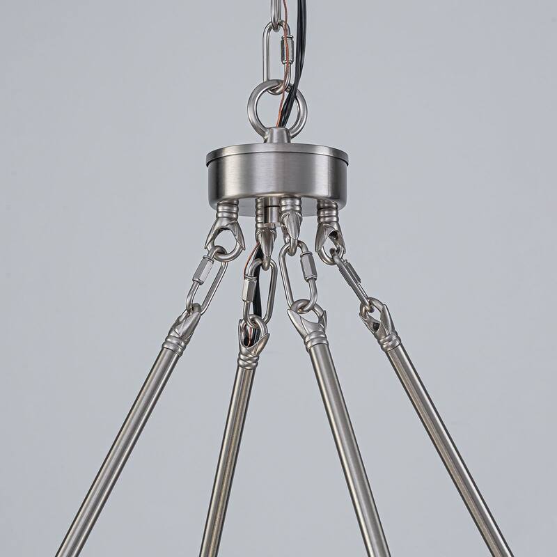 Industrial Chic Candle Chandelier 8-Light for Living Room Foyer