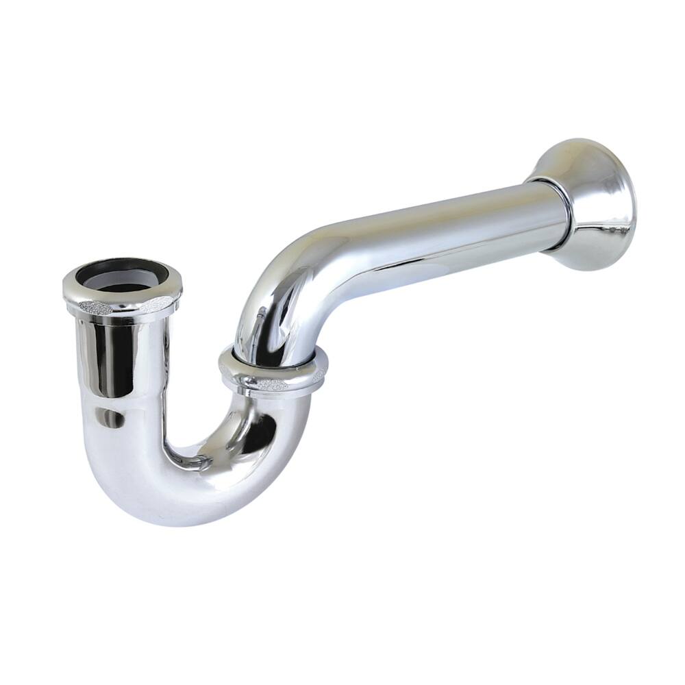 Kingston Brass Vintage 1-1/4 (or 1-1/2) x 1-1/2 Inch Decor P-Trap with Bell Flange, 13-1/16 Inch Length, 18 Gauge