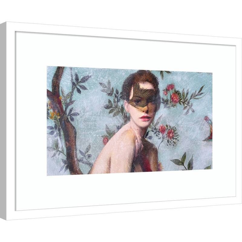 Veiled in Crimson by Karenina Fabrizzi Wood Framed Wall Art Print