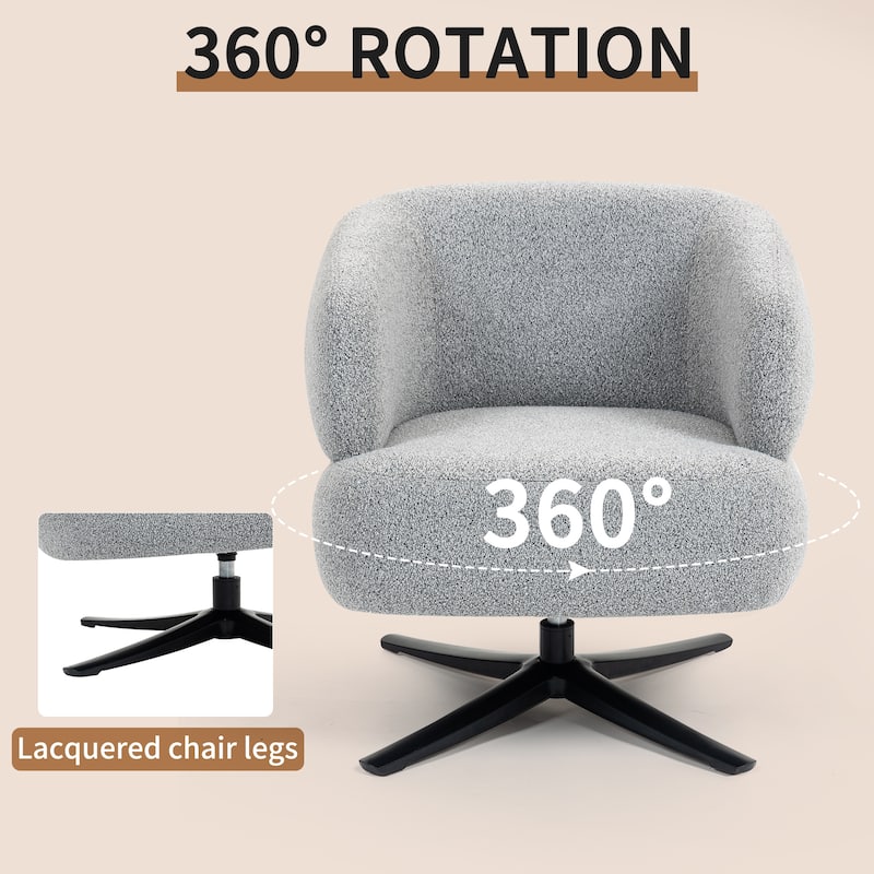 Swivel Chair Leisure Chair Side Chair, Rustic Accent Chair Antique Grey Reception Chair Reading Chair Armchair