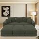 Option Green-3 Seater with 3 Ottoman