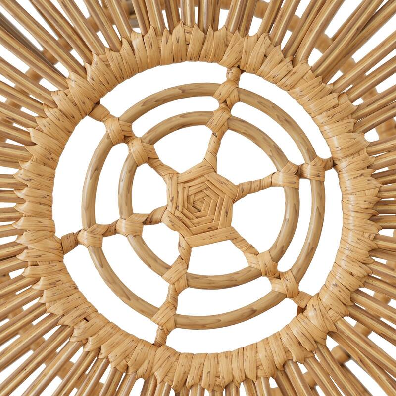 Bohemian Faux Rattan Round Coffee Table