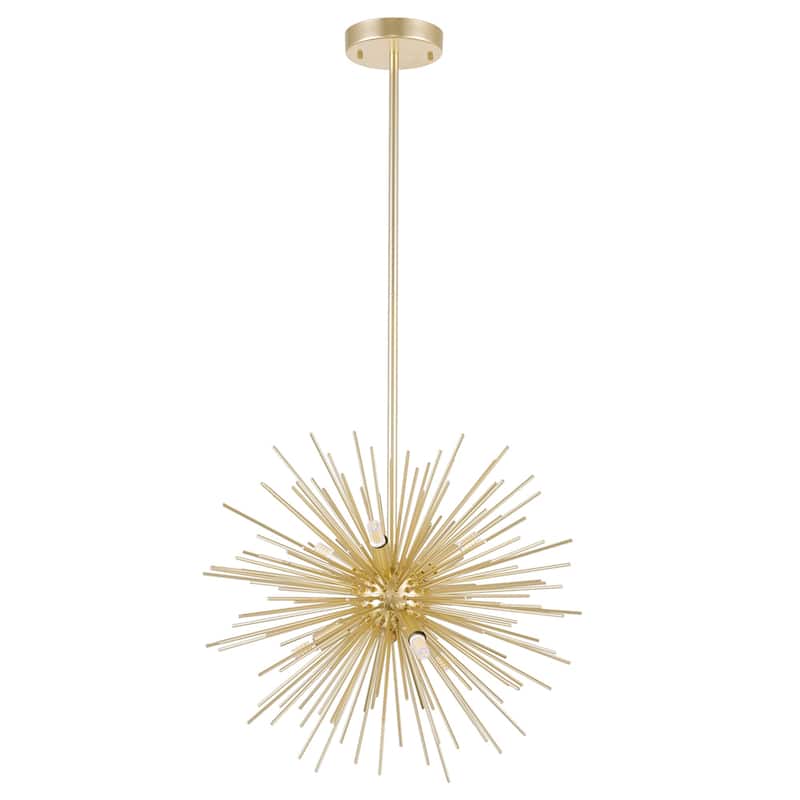 Savannah 6 Light Chandelier With Gold Leaf Finish - Gold Leaf