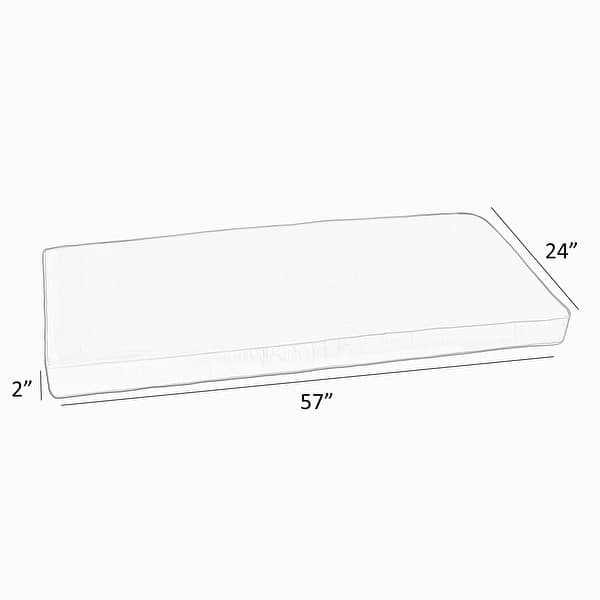 dimension image slide 6 of 18, Sunbrella Grey Zebra Indoor/Outdoor Bench Cushion, Corded