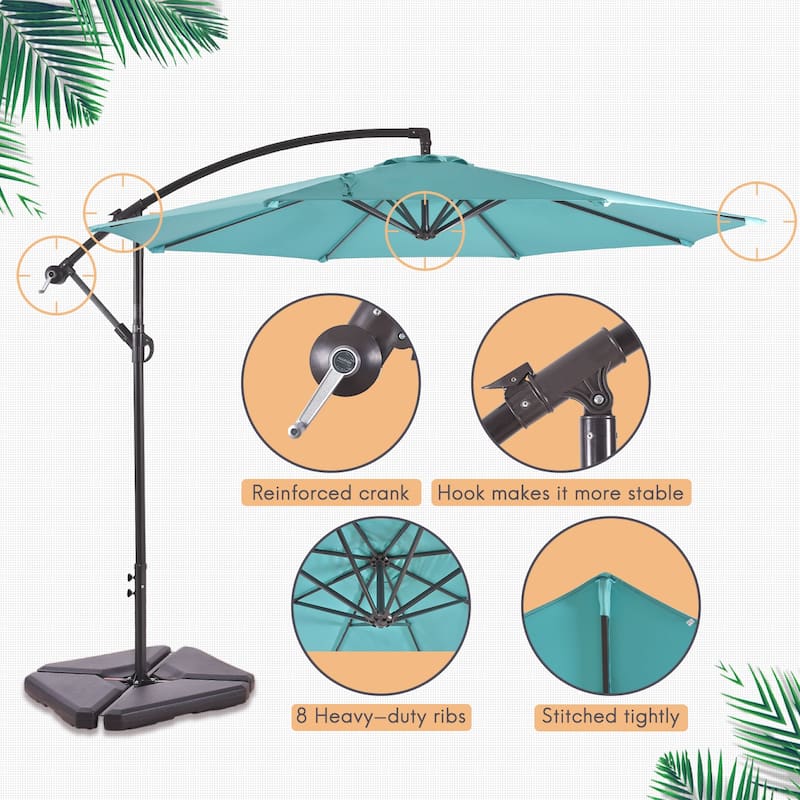 Aspen 10-foot Offset Cantilever Hanging Patio Umbrella