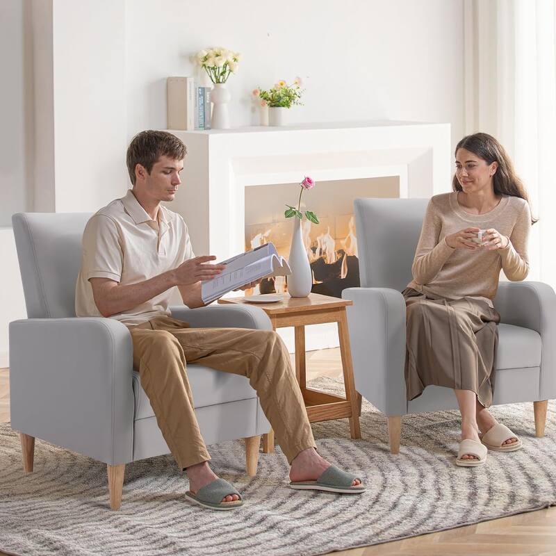 Fabric/Leather Modern Accent Chairs with Lounge Seat