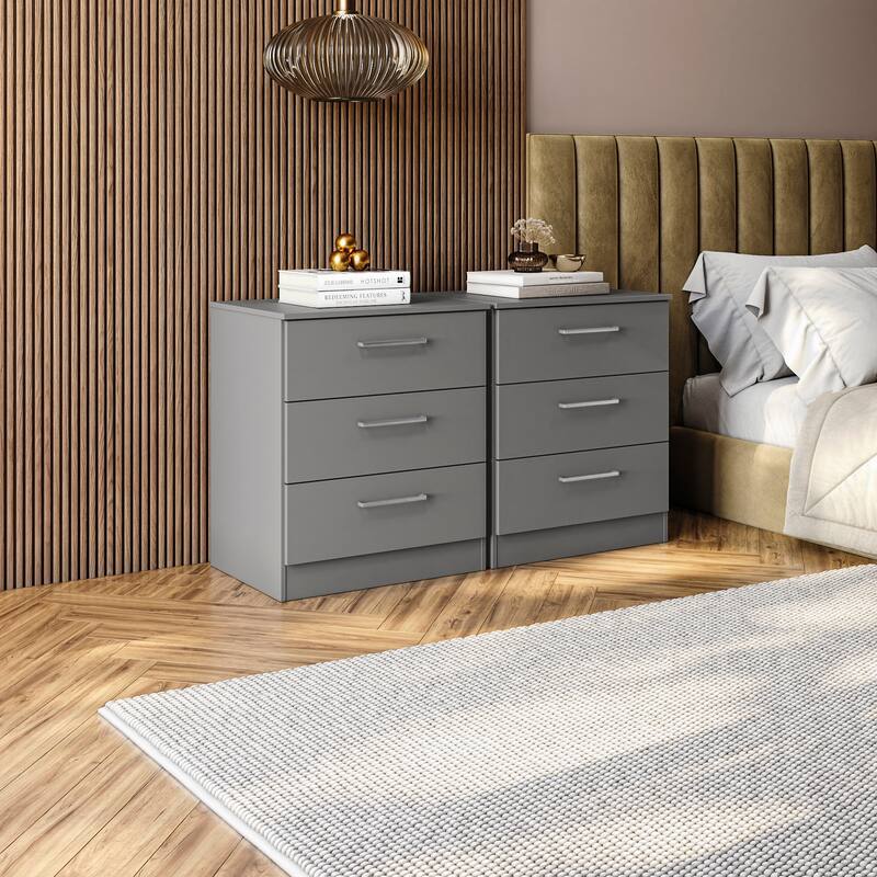 Kappesberg Alaska 3-Drawer Vertical Dresser Set (Set of 2) – Modern Storage Solution
