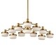 preview thumbnail 3 of 12, Uttermost Wedge 12 Lt LED Brass Chandelier - 40.625"W x 40.625"D x 7.25"H