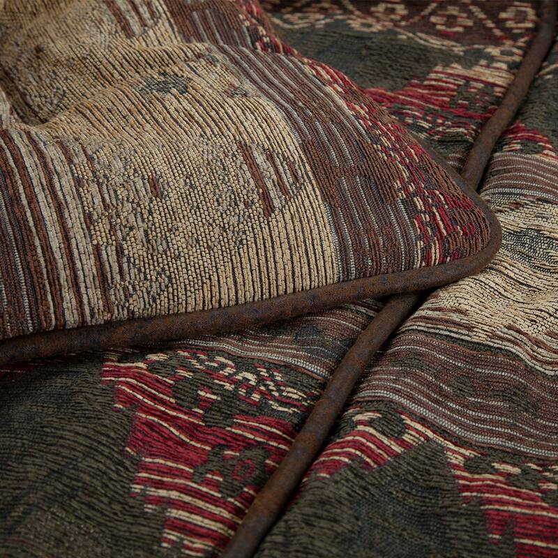Paseo Road Sierra Suede Chenille Jacquard Western Bedding 7 Piece Comforter Set with Bed Skirt, Shams, & Accent Pillows