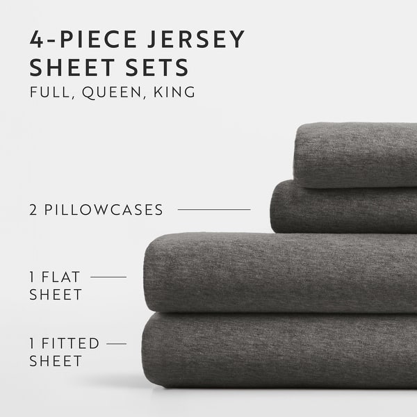 dimension image slide 2 of 6, Becky Cameron Ultra Soft 4 Piece 100% Cotton Jersey Knit Sheet Set