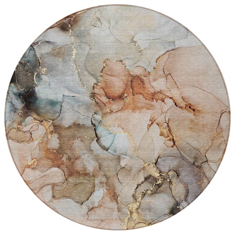 Elfi Modern Art-Inspired Weather Resistant Blended Style Outdoor Rug
