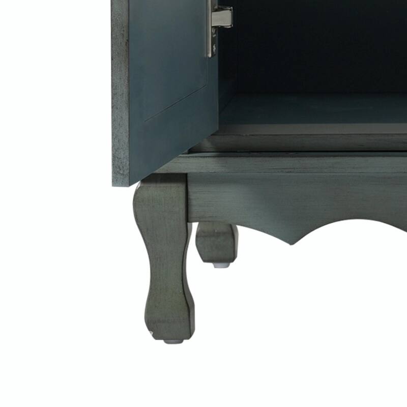 30" Vintage Bathroom Vanity - Rectangle Sink, Antique Handles, Solid Wood Legs, and Adjustable Shelves