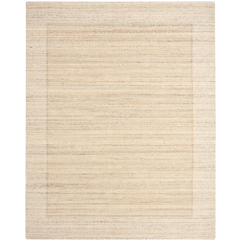 Calvin Klein CK082 Ridge Handwoven Farmhouse Indoor Rug - 8'6" x 11'6" - Beige/Ivory