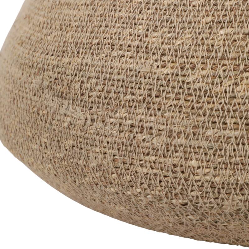 Sculptural Woven Vase with Wide Opening - 18", Brown & Tan