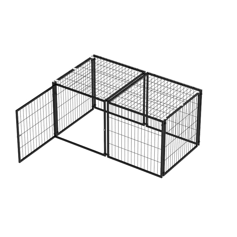 Large Dog Cage 48" Dog Kennel for Medium Dogs Puppy Dog Playpen with Top, Pet Cage, Indoor, Black.48"L x 26.3"W x 23.8"H.