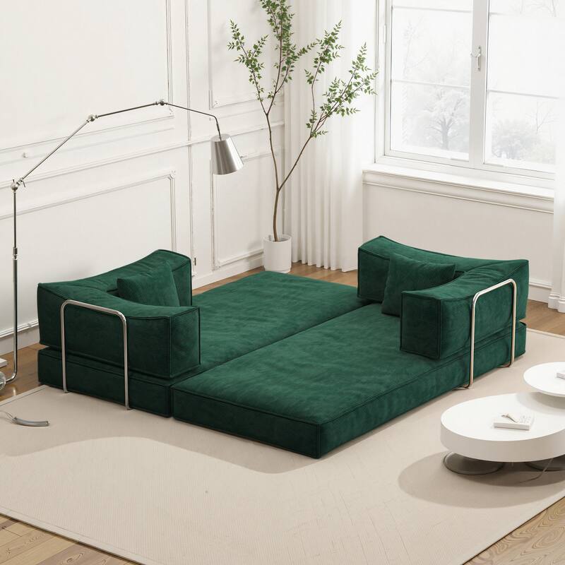 78.7" Foam 3-Seater Sleeper Sofa, With Armrests, Cozy and Functional