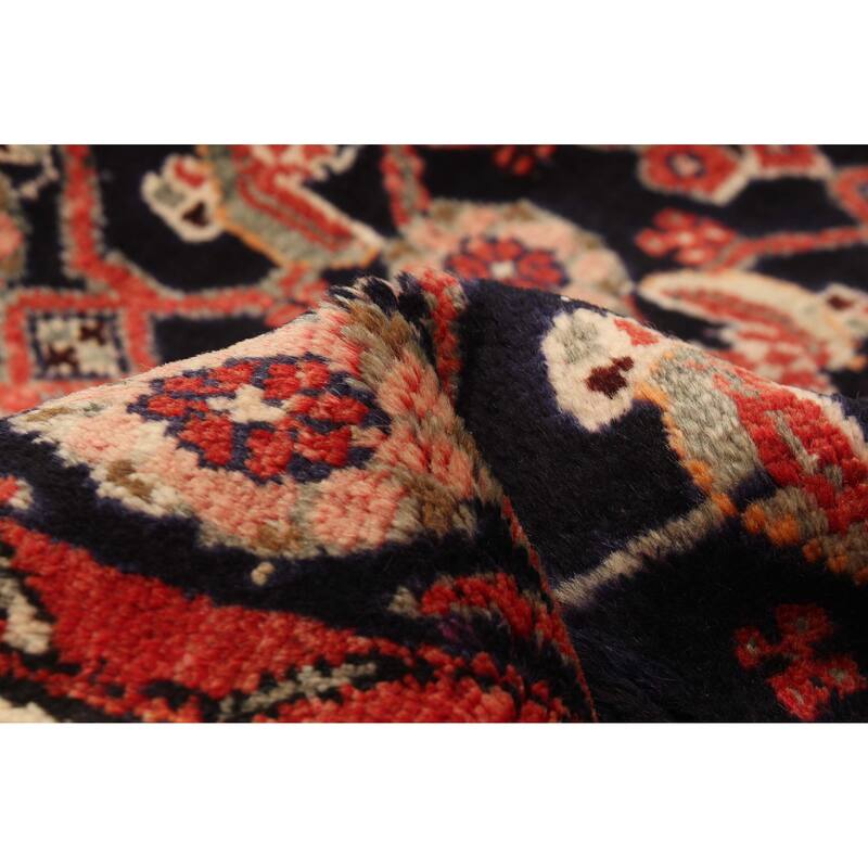 ECARPETGALLERY Hand-knotted Andelz Navy Wool Rug - 3'4 x 9'6