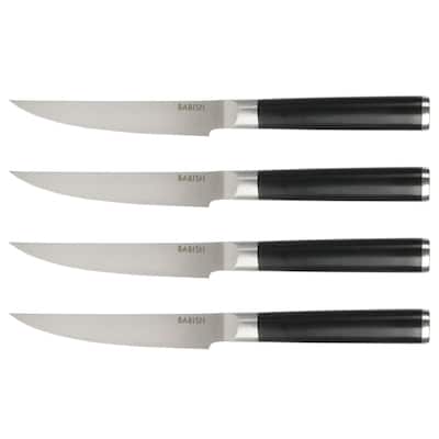 Babish High-Carbon 1.4116 German Steel 4 Pack 5" Steak Knife Set - Black