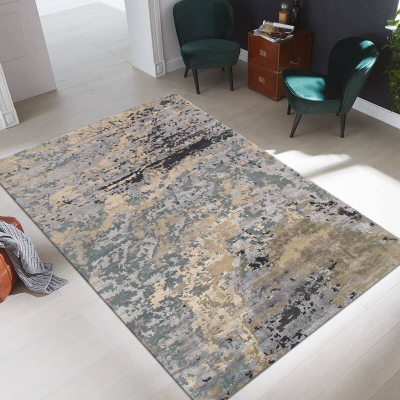 Pasargad Home Transitional Hand-Knotted Silk & Wool Area Rug - 8'11" X 11'10"