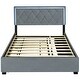 preview thumbnail 45 of 50, Button-Tufted Wingback Bed Velvet Frame Storage Platform Bed with 2 Drawers, Trundle Bed and Smart LED Light Bed Frame