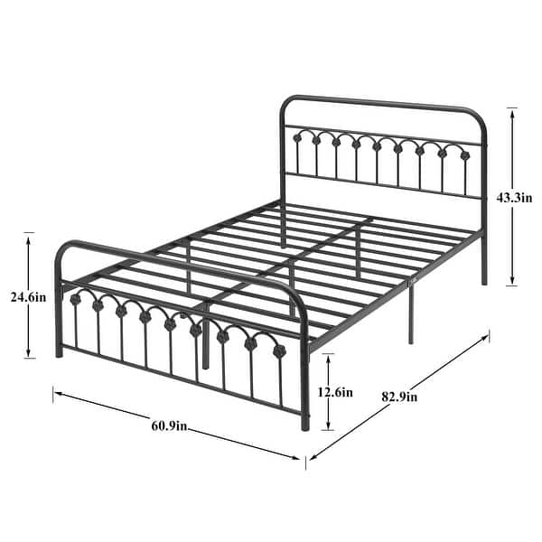Vecelo 14 Inch Twin/Full/Queen/King Size Bed Frame Metal Platform