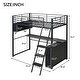 preview thumbnail 22 of 28, Full Size Loft Bed with Desk, LED Shelves, and Storage - Metal Frame with Guardrails and Ladder, Space-Saving Design for Teens