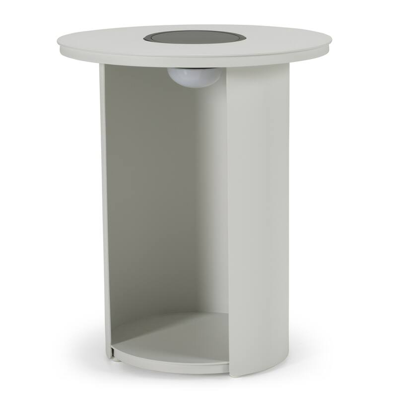 Renava Onza Outdoor White End Table w/ Solar Light
