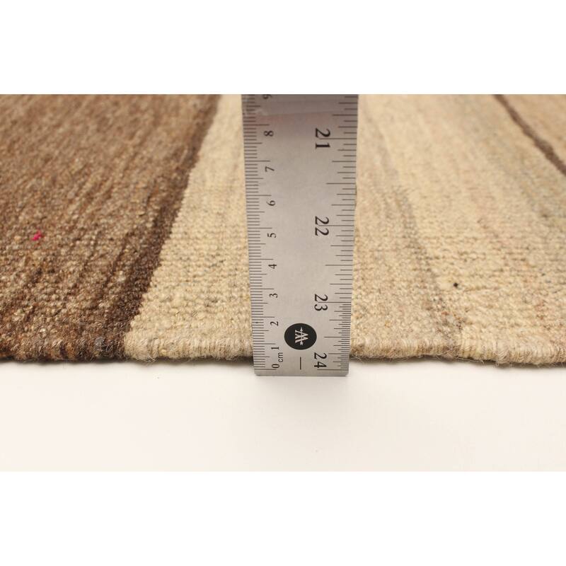 ECARPETGALLERY Flat-Weave Boho Brown Wool Kilim - 5'9 x 9'4