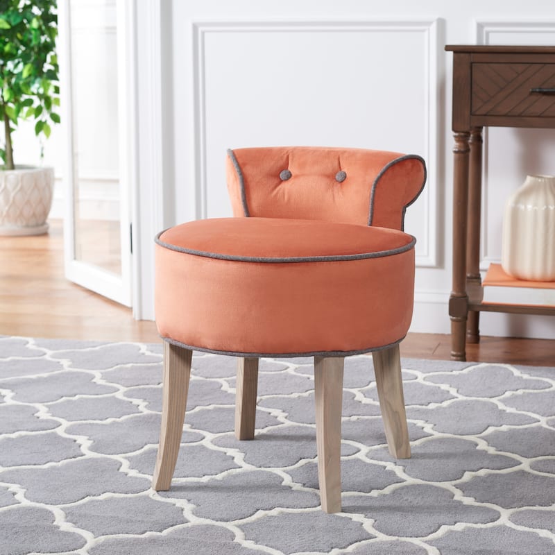 SAFAVIEH Aja Vanity Stool - 17.9" x 19" x 22.8" - 18Wx19Dx23H