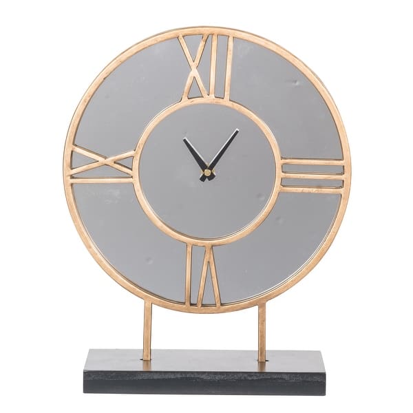 slide 2 of 2, A&B Home Silver Orchid Neufeld Table Clock