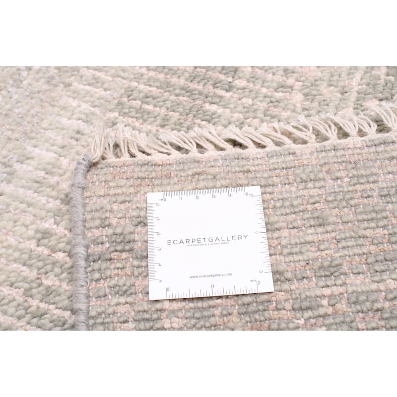 ECARPETGALLERY Hand-knotted Silk Shadow Khaki Wool Rug - 9'9 x 13'9