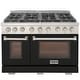 preview thumbnail 52 of 63, Professional 48 in. 6.7 cu. ft. Double Oven Natural Gas Range with 25K Power Burner, Convection Oven in Stainless Steel Black