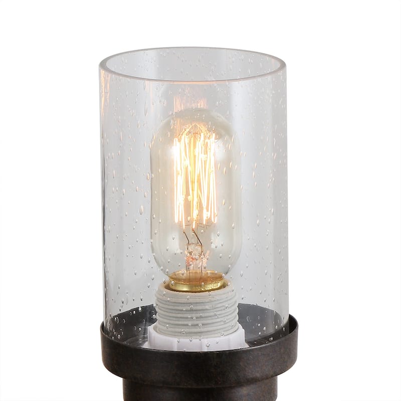 Anmytek Modern Farmhouse 4-Light Wood Wagon Wheel Chandelier Glass Pendant Lights for Dining Room - 22.8" D x 14" H