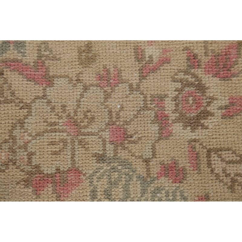 Antique Look Vegetable Dye Oushak Runner Rug Hand-knotted Wool Carpet - 1'9" x 10'3"