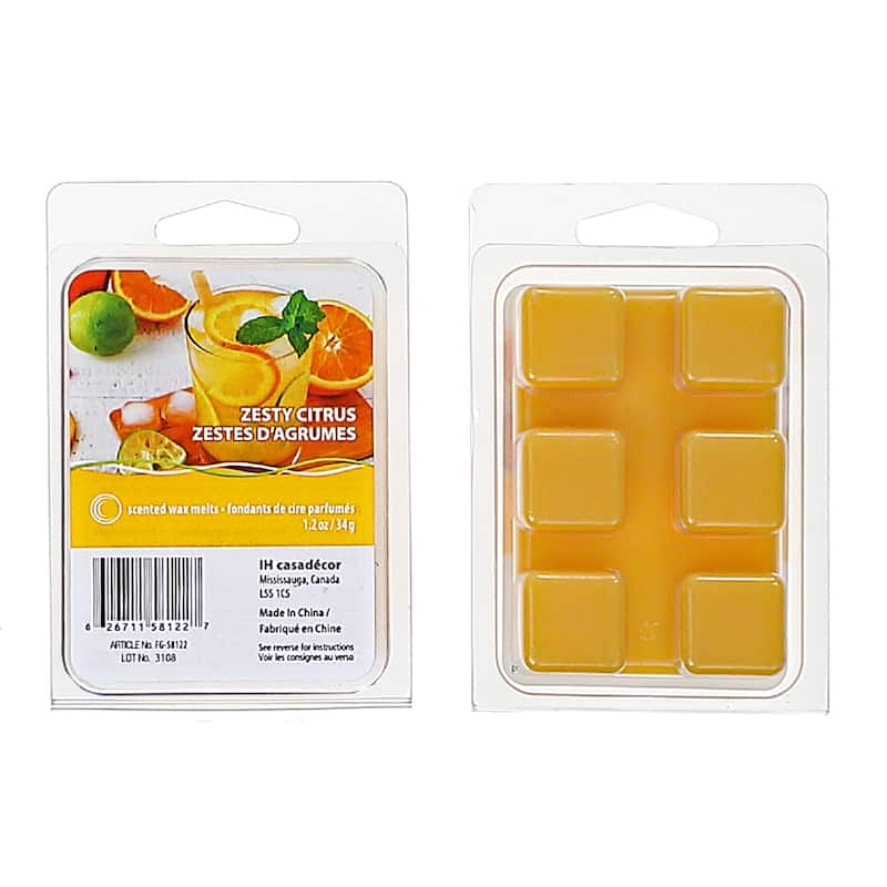 IH Casa Decor 6Pk Scented Wax Melts Zesty Citrus - Set of 4