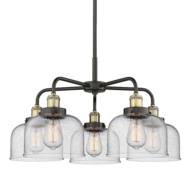 Innovations Lighting 916-5CR-15-27 Cone Chandelier Cone 5 Light 27" - Black Antique Brass