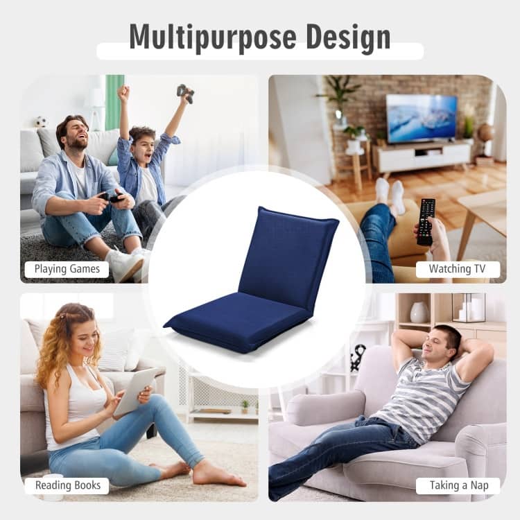 6-Position Lazy Man Sofa Chair with Soft Cushion for Relaxation - 39.5" x 18" x 3"