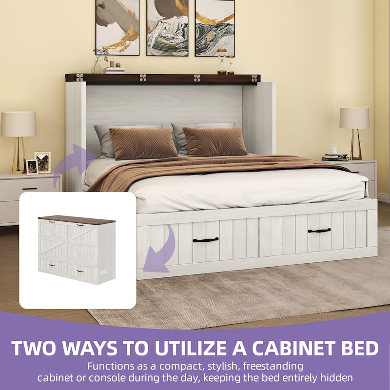 Murphy Bed Chest with Built-In Charger