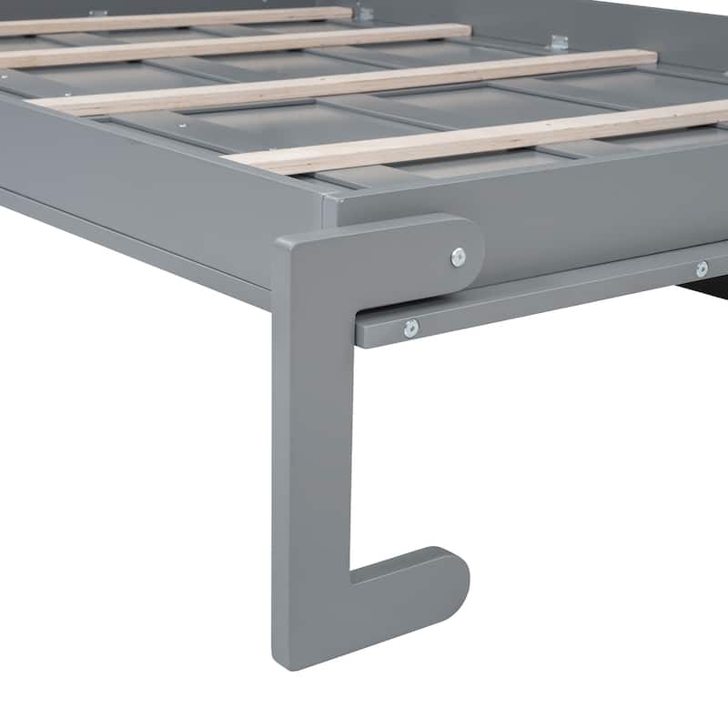 Storage Murphy Bed with Top Cabinets, Flip Horizontal