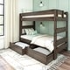 preview thumbnail 1 of 22, Max and Lily Farmhouse Twin over Twin Bunk Bed with Storage Drawers Barnwood Brown