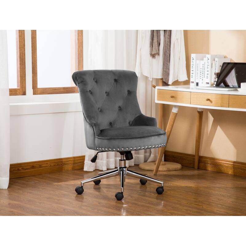 Porthos Home Jaron Office Chair - Tufted Wingback & Velvet Upholstery