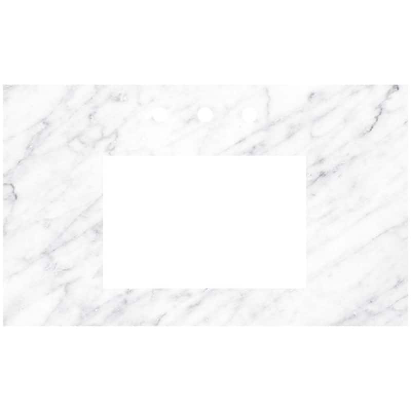 Native Trails VT36-R1812-CA-3 Carrara 36" Marble Vanity Top with Three - Carrara
