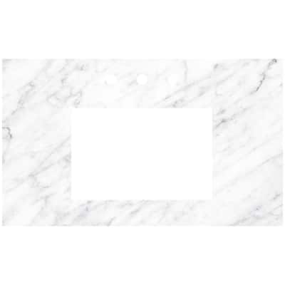 Native Trails VT36-R1812-CA-3 Carrara 36" Marble Vanity Top with Three