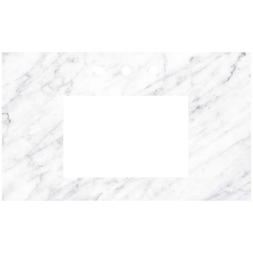 Native Trails VT36-R1812-CA-3 Carrara 36" Marble Vanity Top with Three