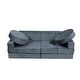 preview thumbnail 2 of 9, 14 Pieces Kids Sofa Modular Convertible Play Couch Set for Bedroom or Playroom - 55”L x 27.5”W x 16.5”H