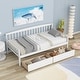 preview thumbnail 19 of 25, Kids Daybed Wood Sofa Bed with Pull-out Storage Drawers Twin Size Platform Storage Bed with Headboard Footboard Guardrails White - Twin