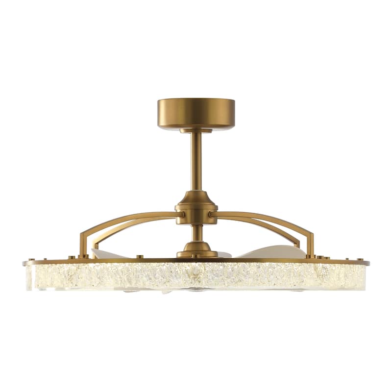 Perimost 33" Modern Resin Antique Bronze Ceiling Fan Fandelier with Light and Remote