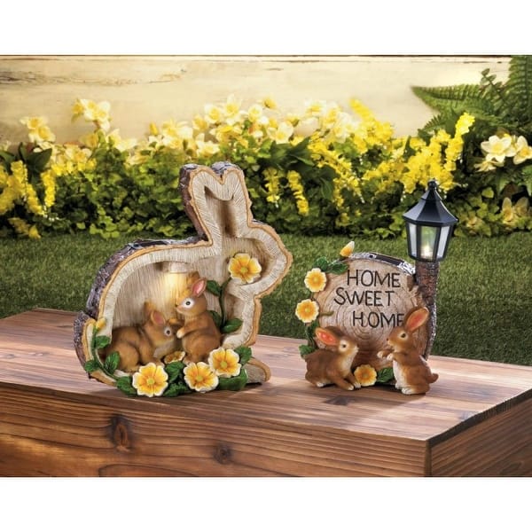 Shop Solar Powered Bunny Garden Decorations On Sale Overstock
