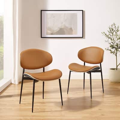 Art Leon Top Grain Leather Dining Chairs (Set of 2)